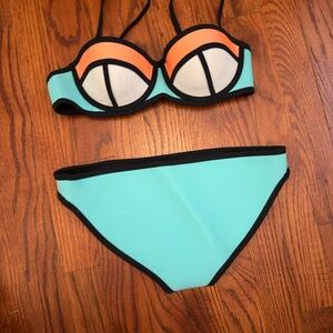 Triangl Mint and Black Bikini Bottom